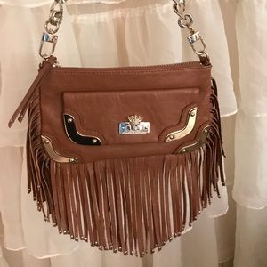 CHRISTIAN AUDIGIER tan leather purse,gold hardware